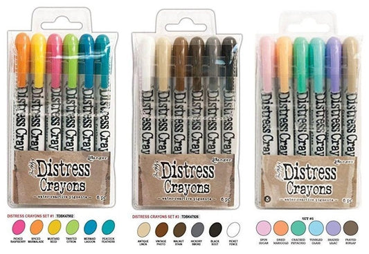 Ranger Pen Tim Holz Distress Crayons water reactive pigment pen sets for mixed media