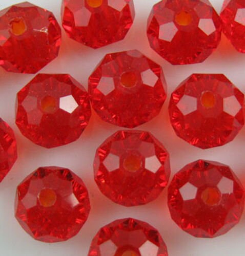 Faceted rondelle glass beads, 6mm crystal glass bead mix in assorted colors, 6x4mm bead mix