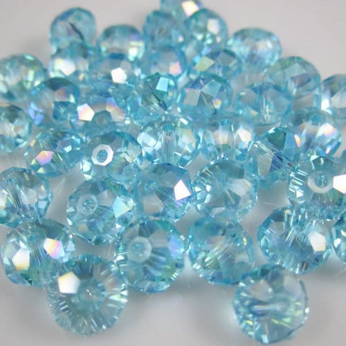 Faceted rondelle glass beads, 6mm crystal glass bead mix in assorted colors, 6x4mm bead mix