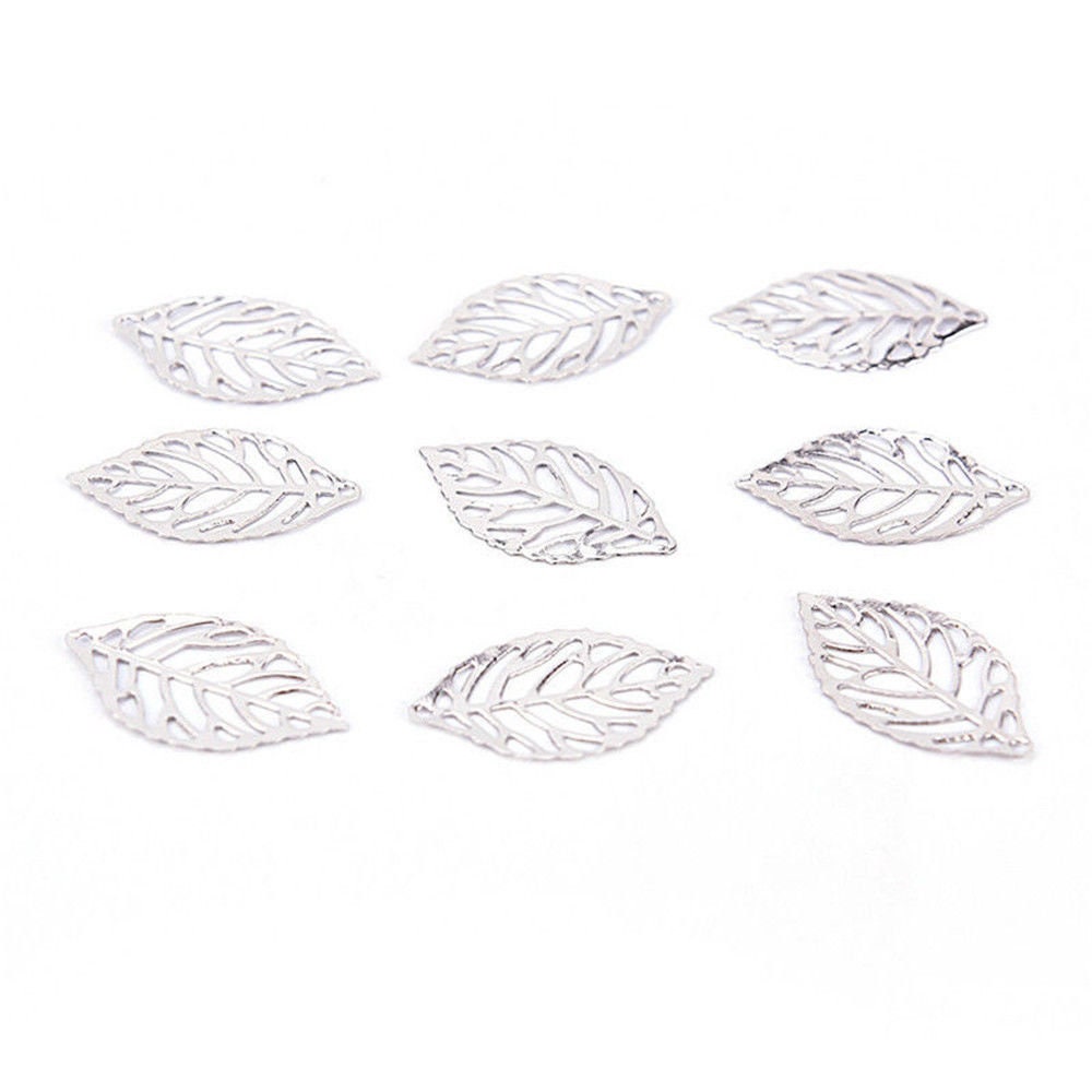 Leaf Charms, filigree Connectors Filigree Bronze, silver, Gold pick color cutout nature charms