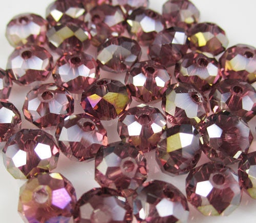 Faceted rondelle glass beads, 4mm crystal bead mix, assorted mixed colors, 4x3mm bead mix