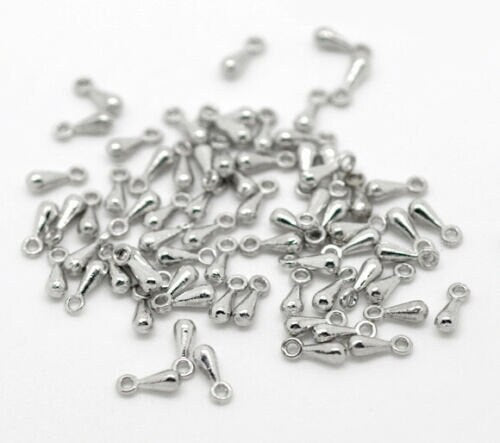 Tiny drop charms, teardrop metal charm, Gold , silver plated, bronze, pale gold , rose gold tiny charms mini drop charm