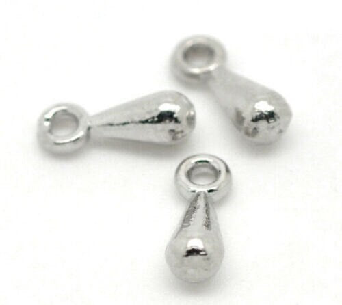 Tiny drop charms, teardrop metal charm, Gold , silver plated, bronze, pale gold , rose gold tiny charms mini drop charm