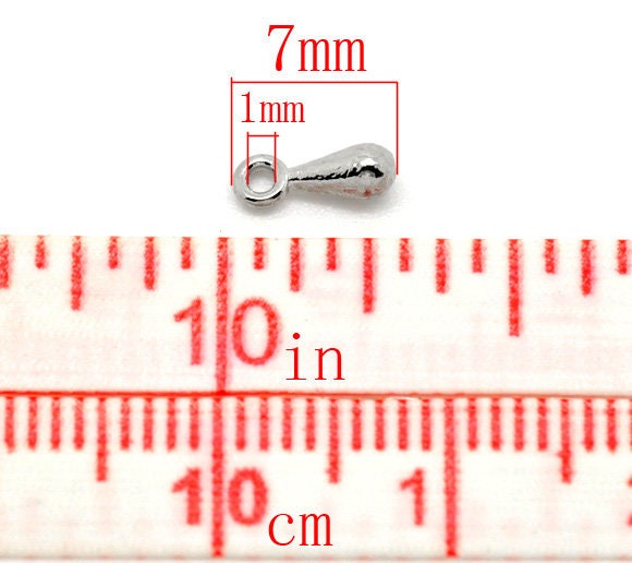 Rose gold teardrop TINY drop charms charm tear drop 7x3mm choose lot 10- 30 see listing