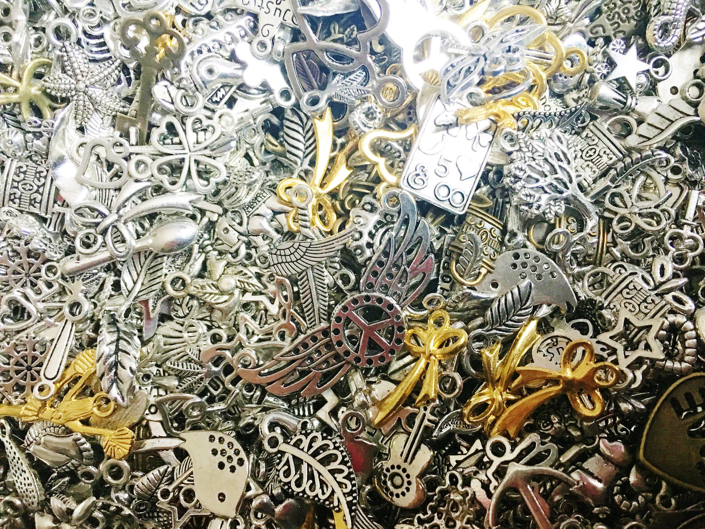 Bulk pendant charm mix, assorted grab bag of charms, silver mix charms, pendant charms for jewelry