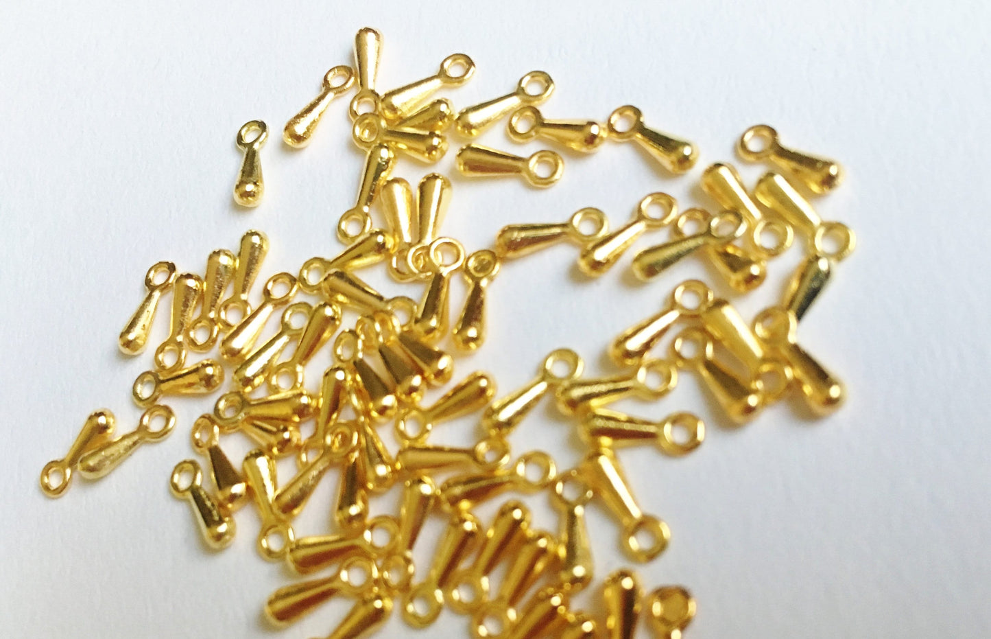 Tiny drop charms, teardrop metal charm, Gold , silver plated, bronze, pale gold , rose gold tiny charms mini drop charm