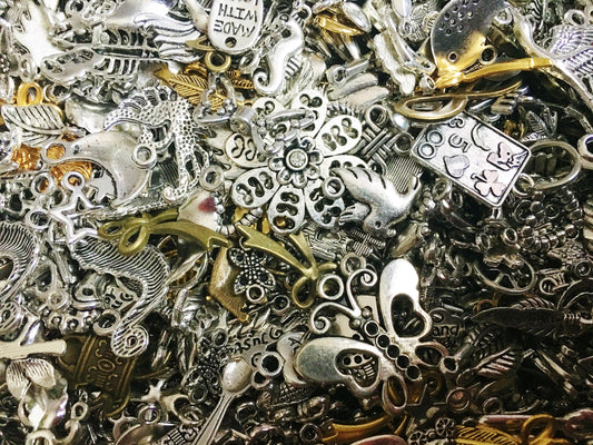Bulk Charms mix, assorted  pendant and jewelry charms, silver mix craft charms