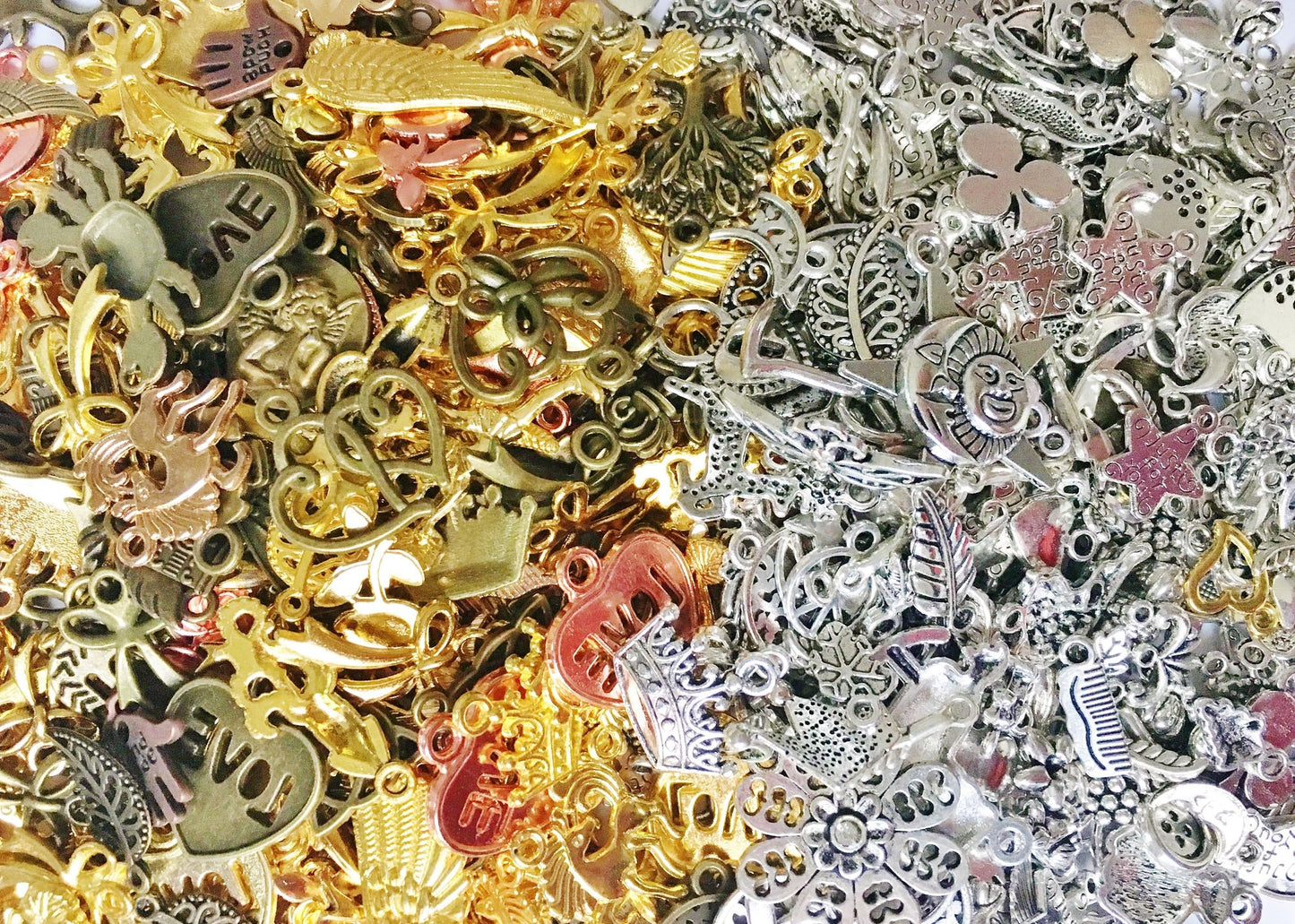 Bulk pairs charm mix silver earring charms mixed silver with some other colors pair lots -see listing for color options