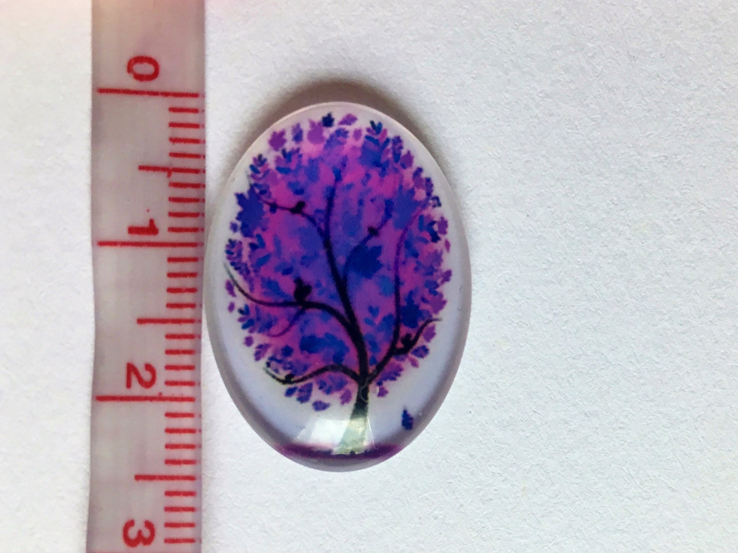 Tree cabochon, Glass oval cabochon tree lot for jewelry pendant charm mix trees 18mm x 25mm , clearance
