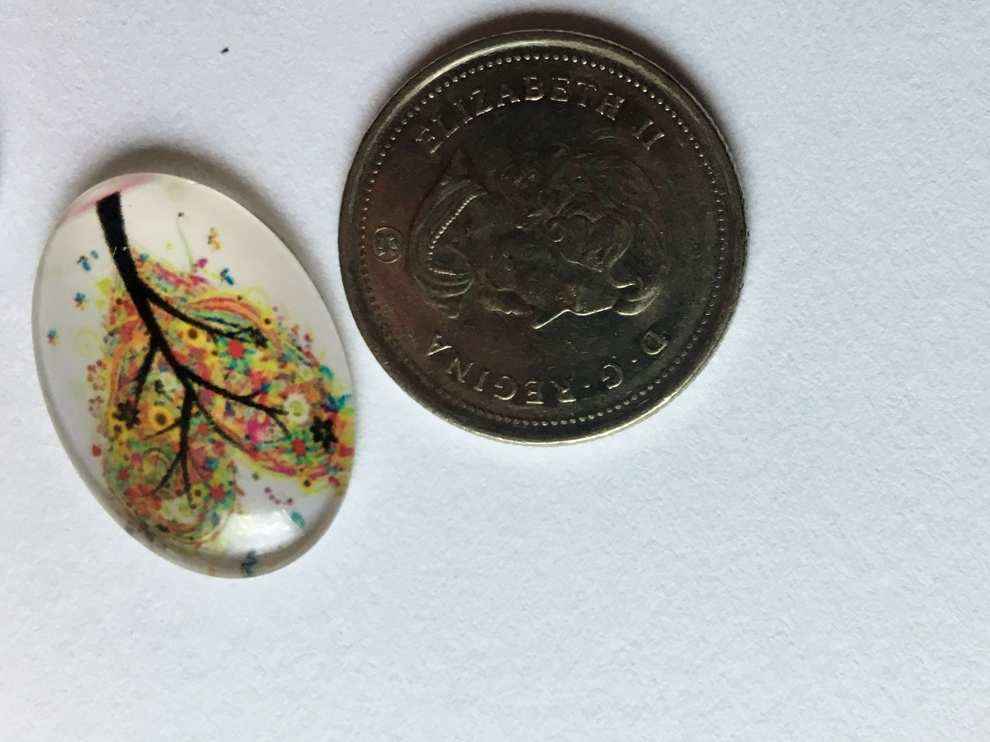 Tree cabochon, Glass oval cabochon tree lot for jewelry pendant charm mix trees 18mm x 25mm , clearance