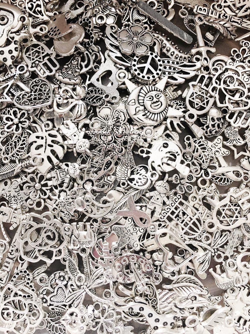Bulk pairs charm mix silver earring charms mixed silver with some other colors pair lots -see listing for color options