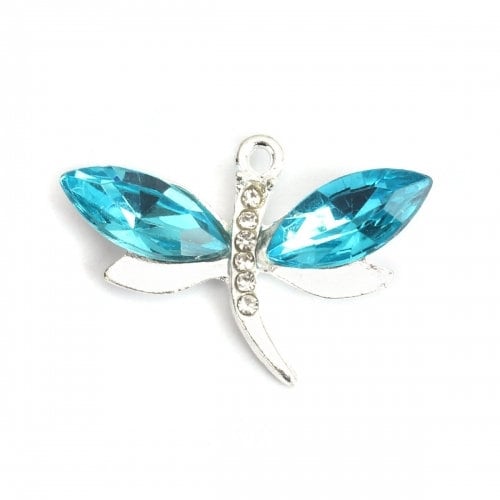 Dragonfly charms, acrylic Rhinestone large dragonflies on metal alloy in assorted colors