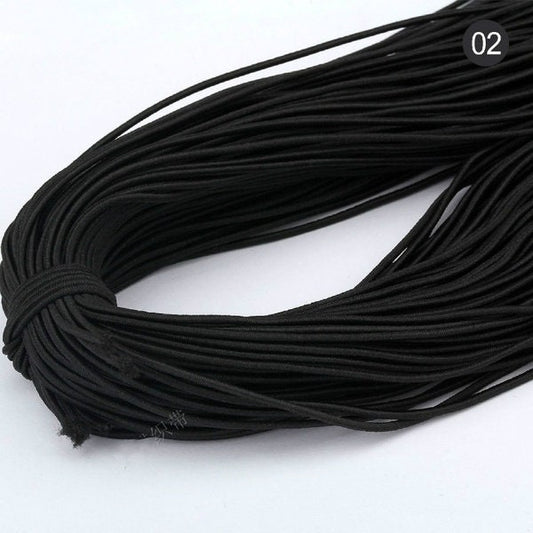 Black 1mm elastic stretch cord binding and jewelry elastic beading cord bungee style cord narrow strong stretch cord  20-25 yard bundles