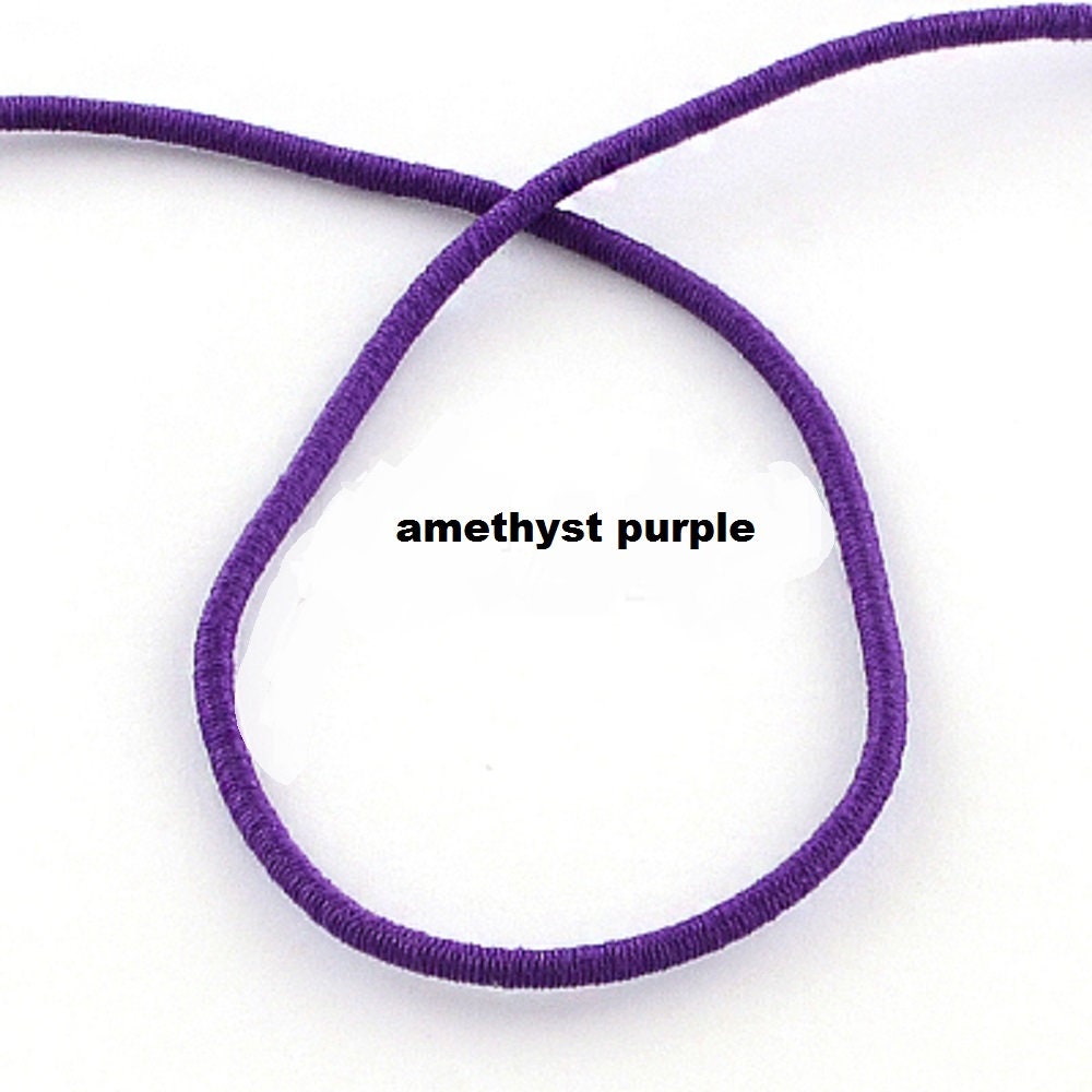 black 2mm elastic stretch cord mask elastic beading cord black or lilac turquoise hot pink pale blue navy blue