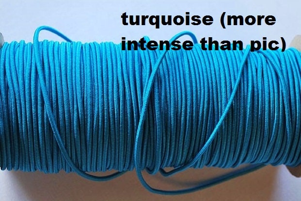 black 2mm elastic stretch cord mask elastic beading cord black or lilac turquoise hot pink pale blue navy blue