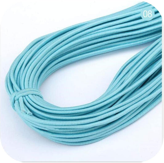 Pale blue 2mm elastic stretch cord mask elastic beading cord bungee style cord multicolors