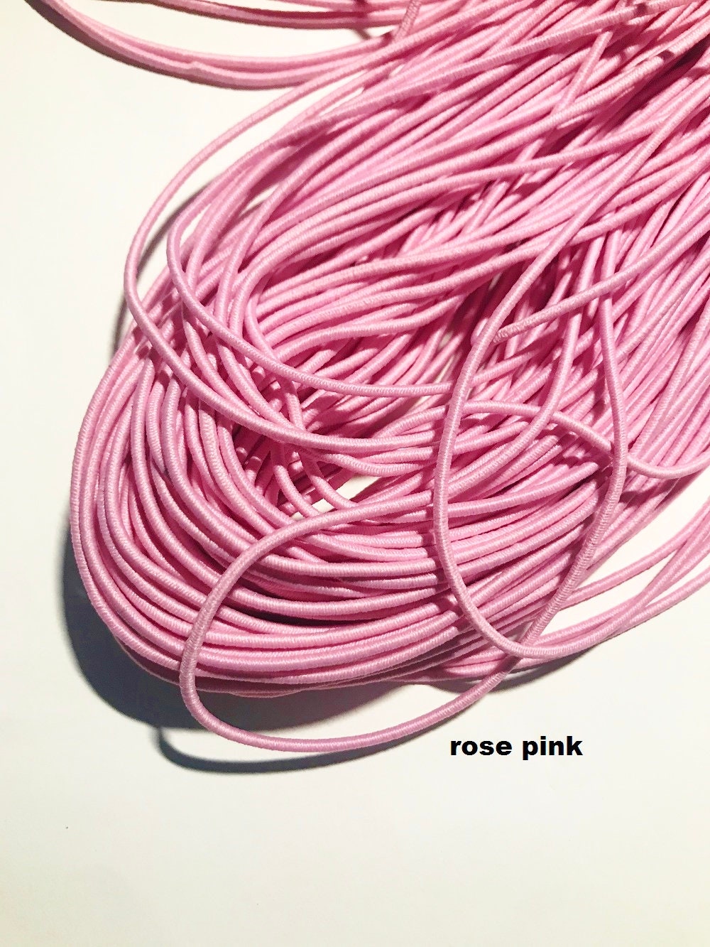 black 2mm elastic stretch cord mask elastic beading cord black or lilac turquoise hot pink pale blue navy blue