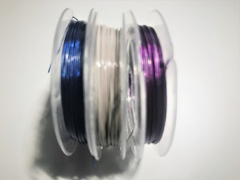 Tiger tail beading wire, Cream 0.38mm nylon coated flexible wire pick colors 28 gauge