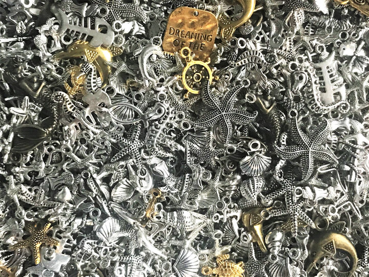 Ocean theme Nautical charms, sea theme charms , beach theme mix, includes mermaids, seahorses and anchors