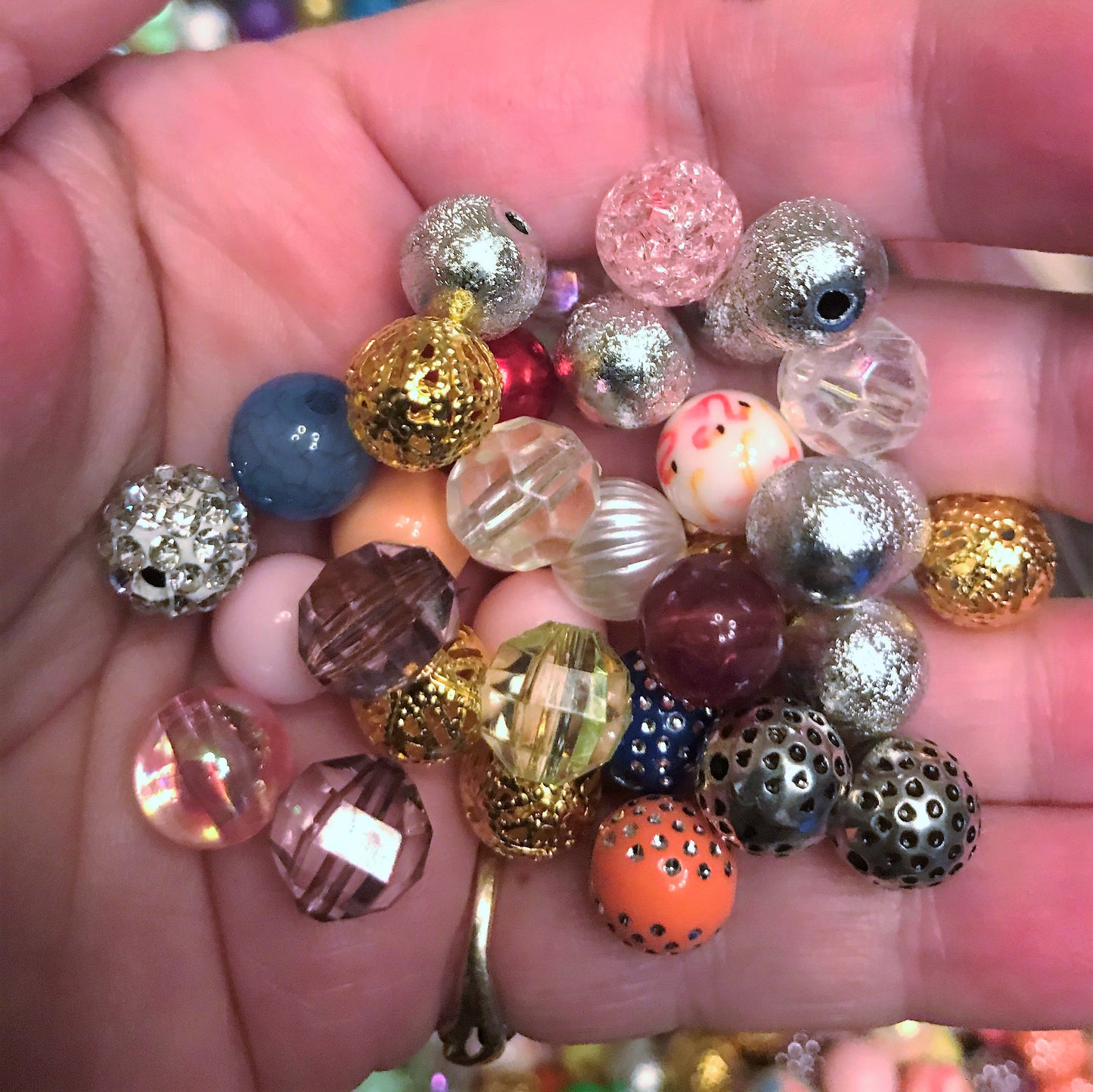 Orange bubblegum beads, 10mm acrylic beads, assorted bulk mix Orange and Peach theme mix Salmon shades bead soup
