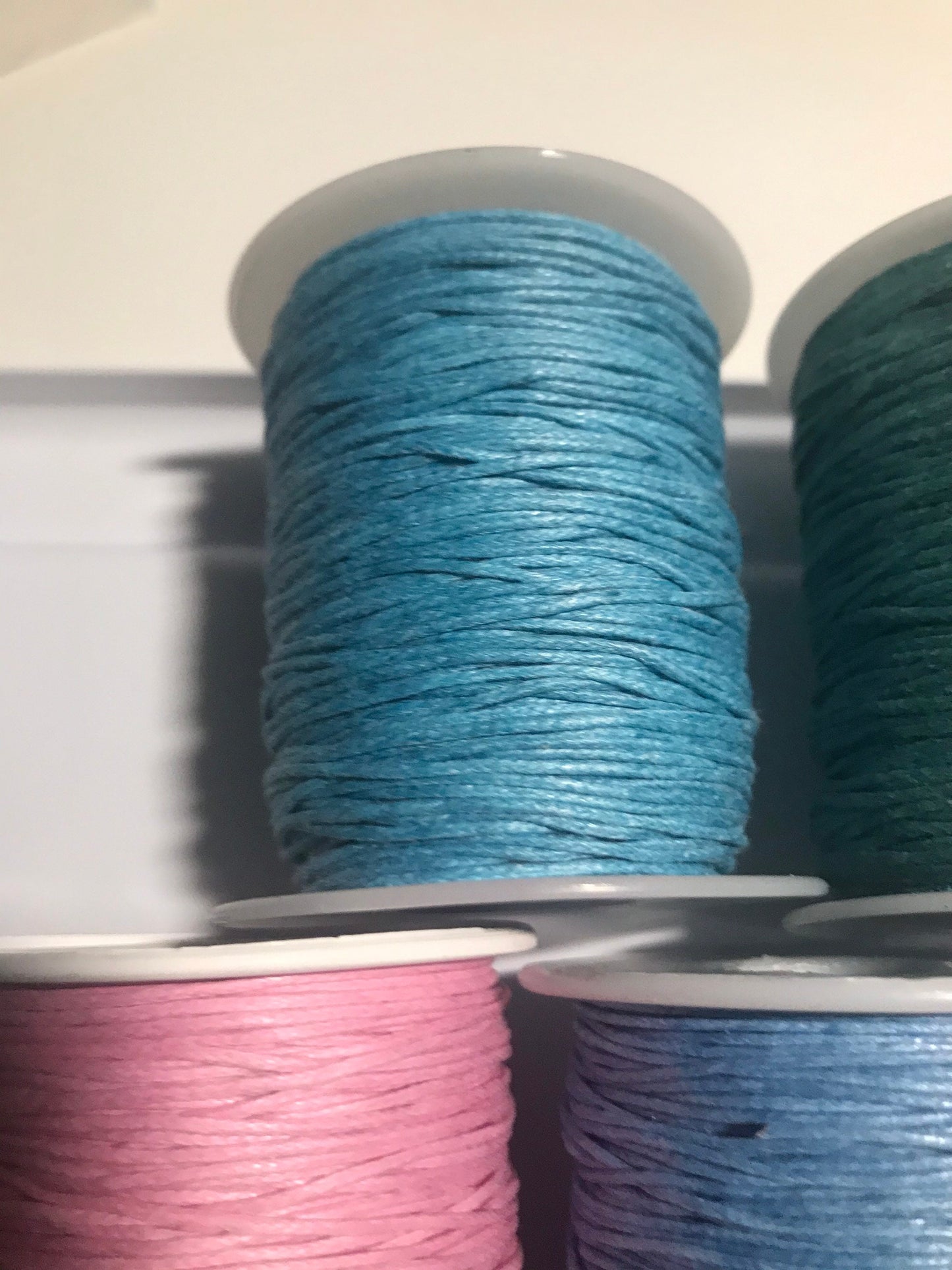 Waxed cotton cord, 1mm thread for macrame beads and crafts and bracelet making ecofriendly cotton cord Lot #2