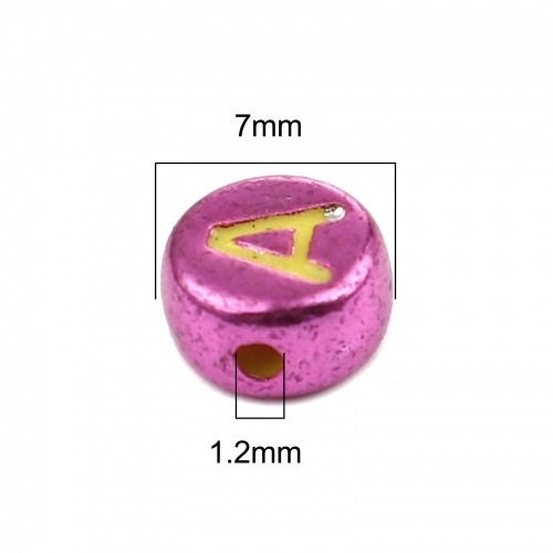 Metallic letter beads, alphabet letter beads assorted metallic Beads Round Acrylic 7mm letter beads Pick your beads bulk bead lot