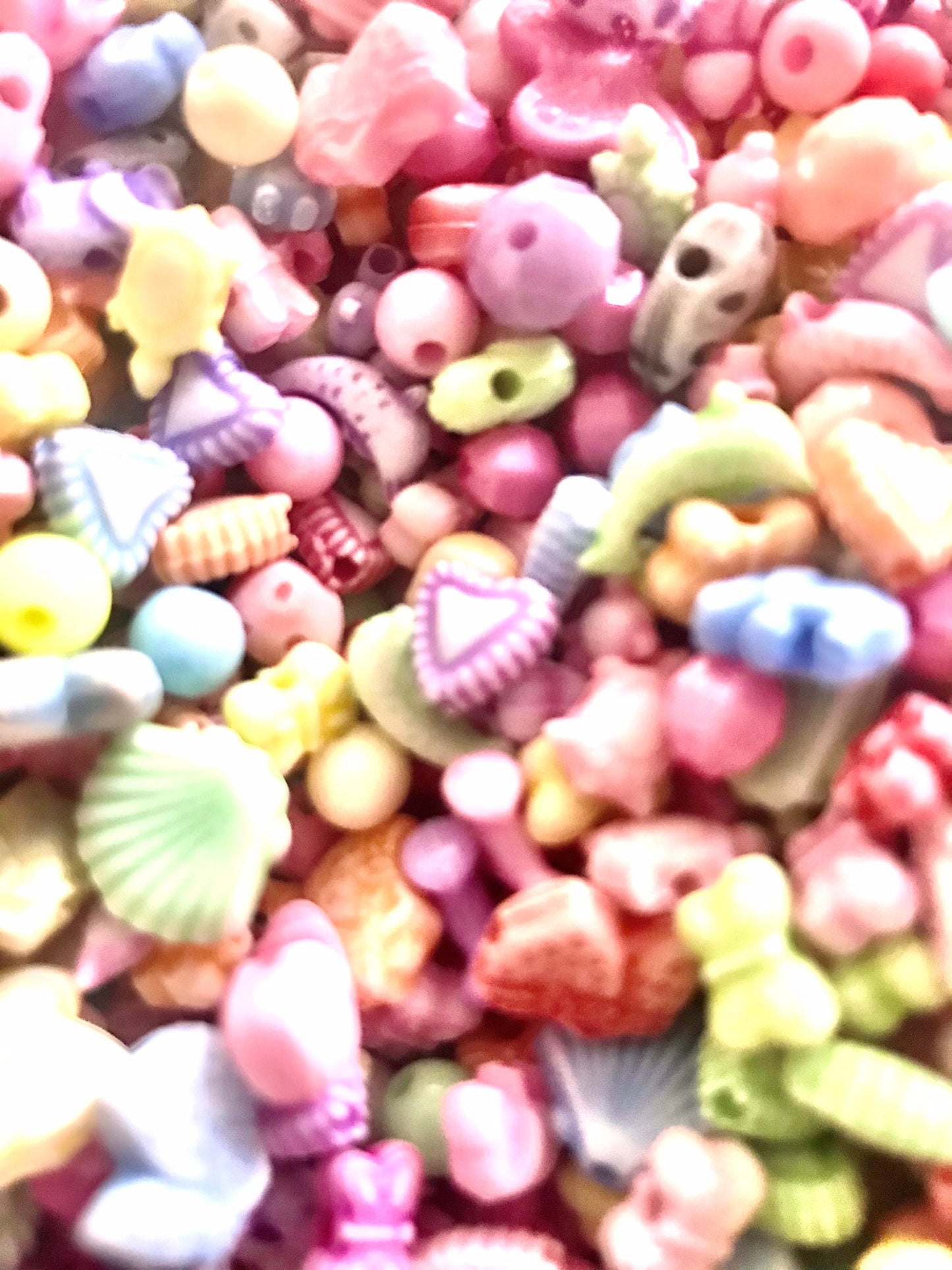 Bulk Pastel assorted acrylic bead mix Pastel super mix animal flower round shapes pick total at checkout