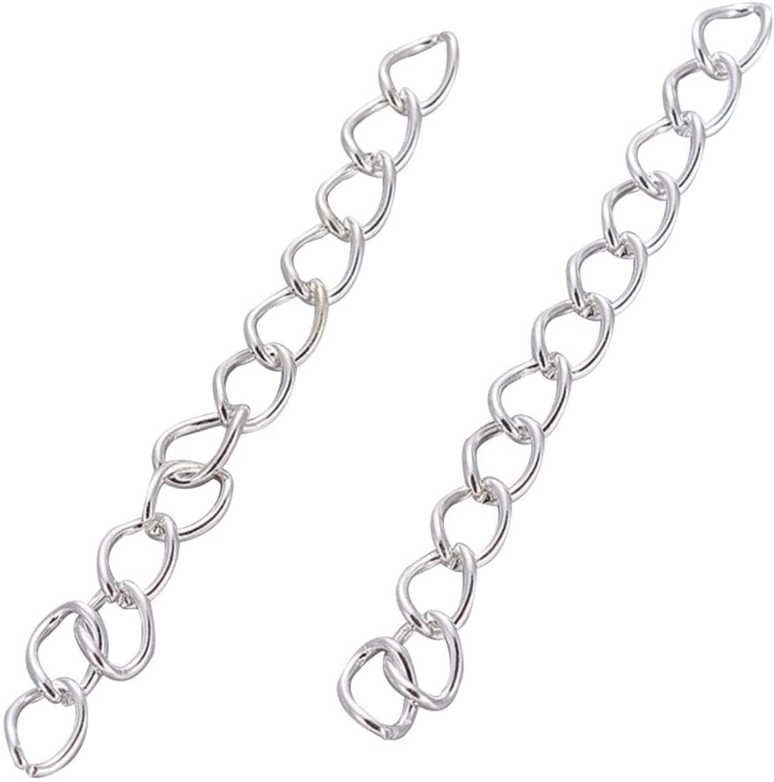 chain extenders silver plated curb chain, rose gold, bronze, gold chain or gunmetal extender tail extender 50mm length curb chain