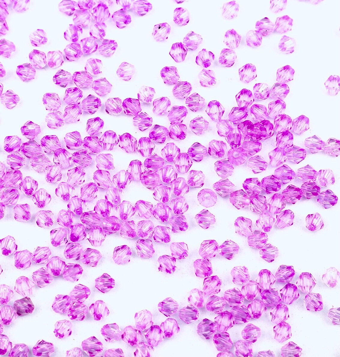 Purple bicone beads, small 4mm acrylic beads, comes in purple or pale blue bead lots