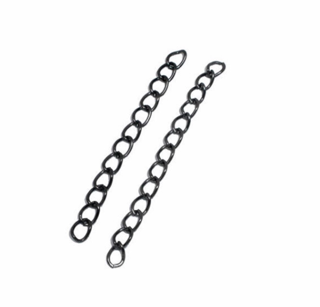 chain extenders silver plated curb chain, rose gold, bronze, gold chain or gunmetal extender tail extender 50mm length curb chain