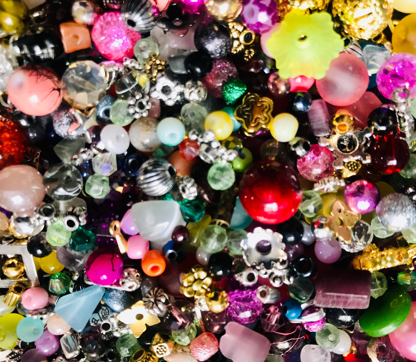 Mystery mix of beads and findings Mystery mix assorted Venus blend surprise mix of glass , acrylic beads, findings, all colors