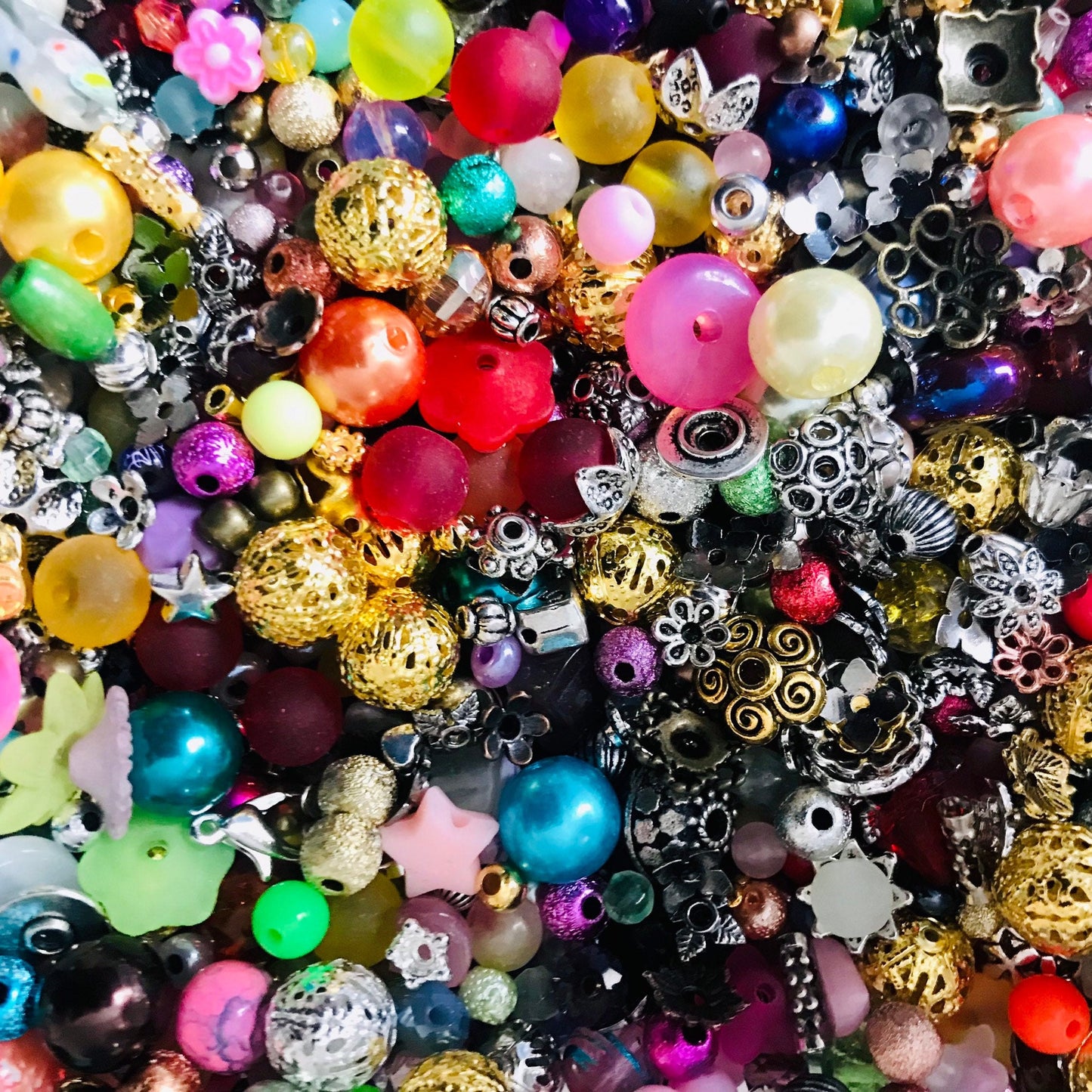 Mystery mix of beads and findings Mystery mix assorted Venus blend surprise mix of glass , acrylic beads, findings, all colors