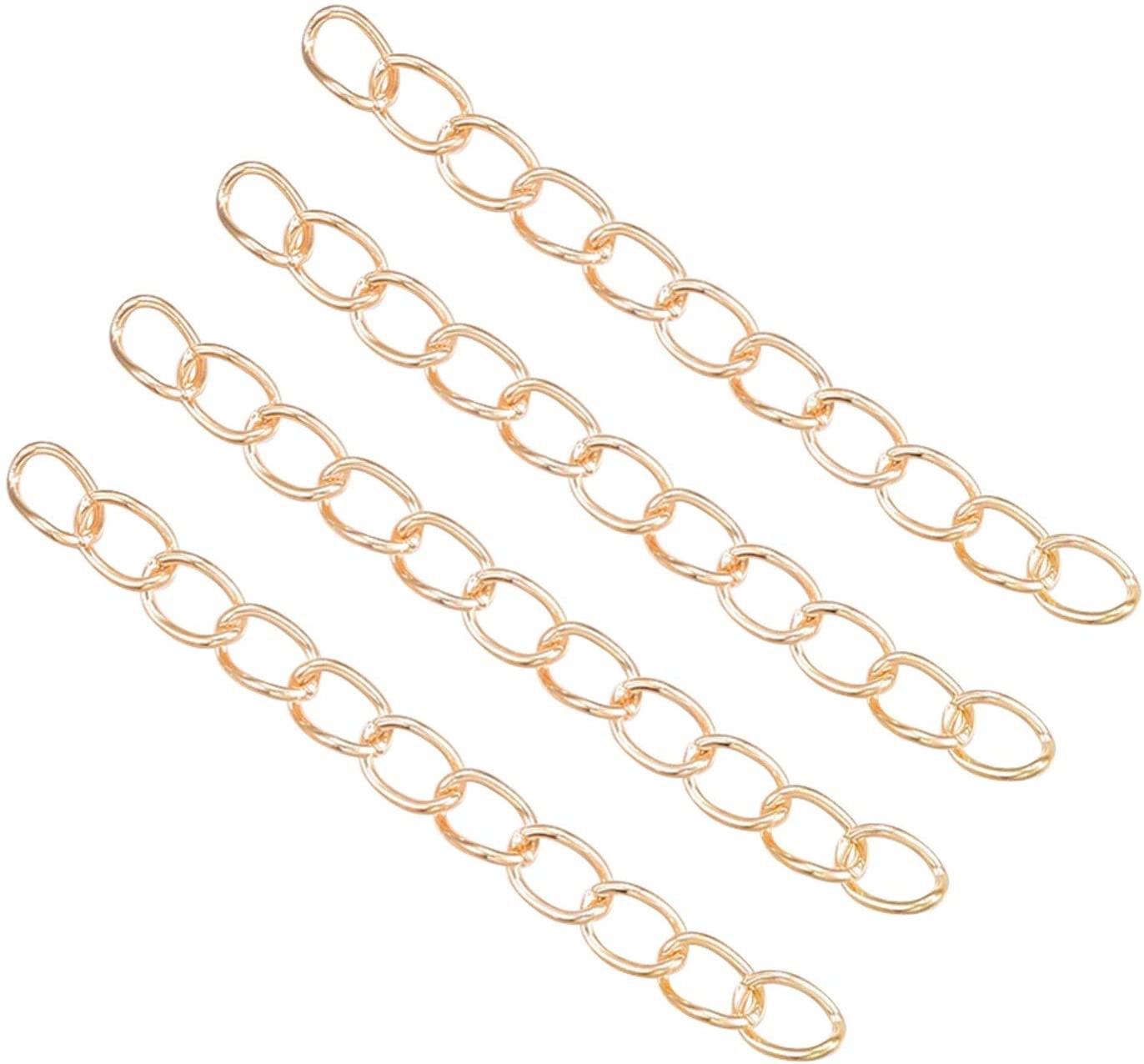 chain extenders silver plated curb chain, rose gold, bronze, gold chain or gunmetal extender tail extender 50mm length curb chain