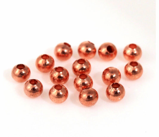 Rose gold spacer beads, 3mm small metal beads for jewelry or crafting