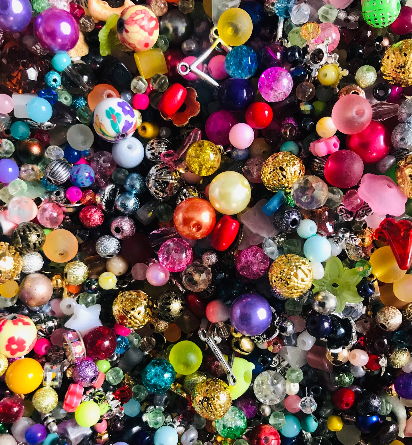 Mystery mix of beads and findings Mystery mix assorted Venus blend surprise mix of glass , acrylic beads, findings, all colors
