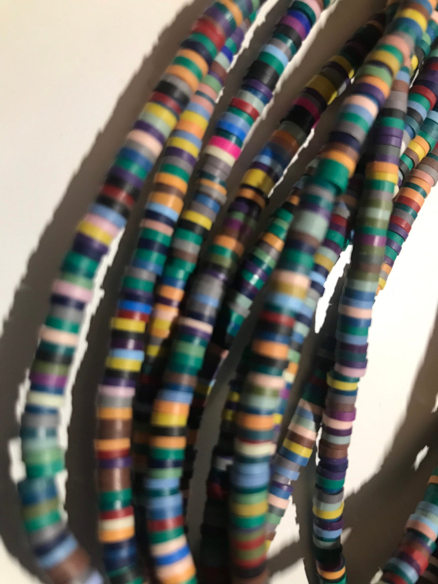 Heishi bead strands, Polymer clay discs for jewelry and crafts full long 17 inch strand