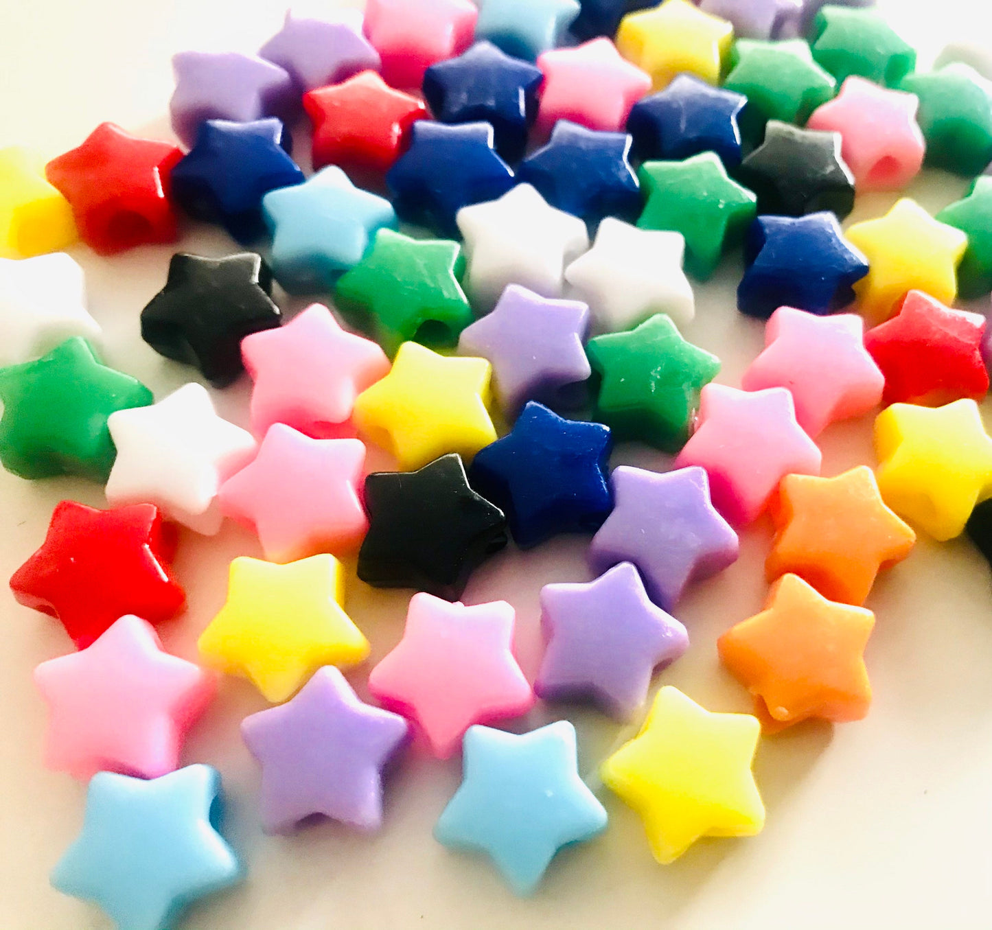 European Star bead, large acrylic bead mix in assorted colors with big hole beads