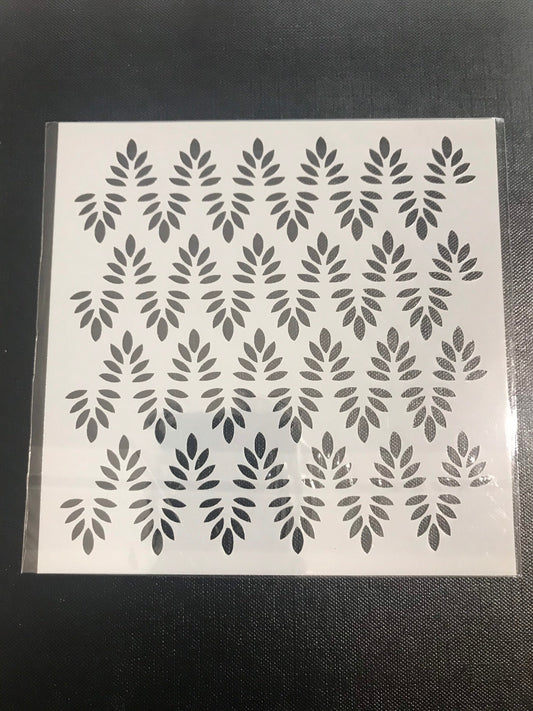 CLearance Fern stencil, wavy border print leaf pattern stencil plastic template 13cm flexible stencil