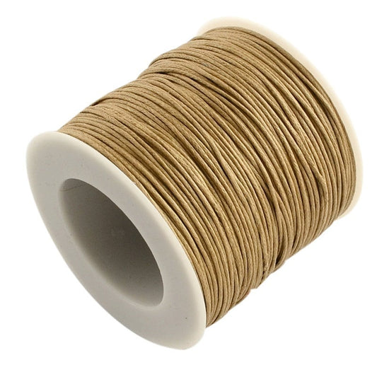 Waxed cotton thread , eco-friendly 1mm waxed cord, 100 yard roll, pale brown