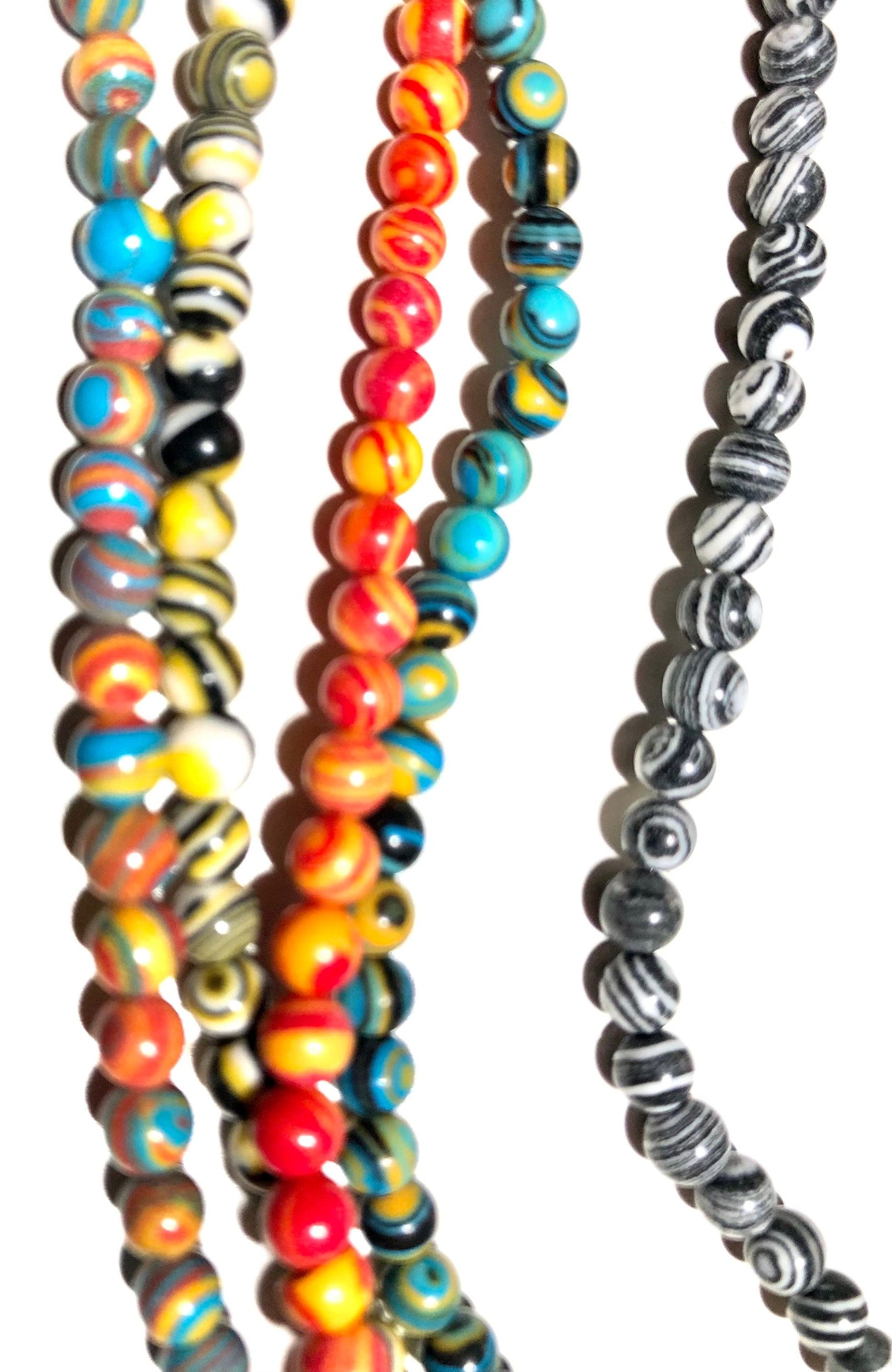 4mm Marble bead strand malachite pick color bead strand 4mm beads full strand Mixed Color Beads fun beads