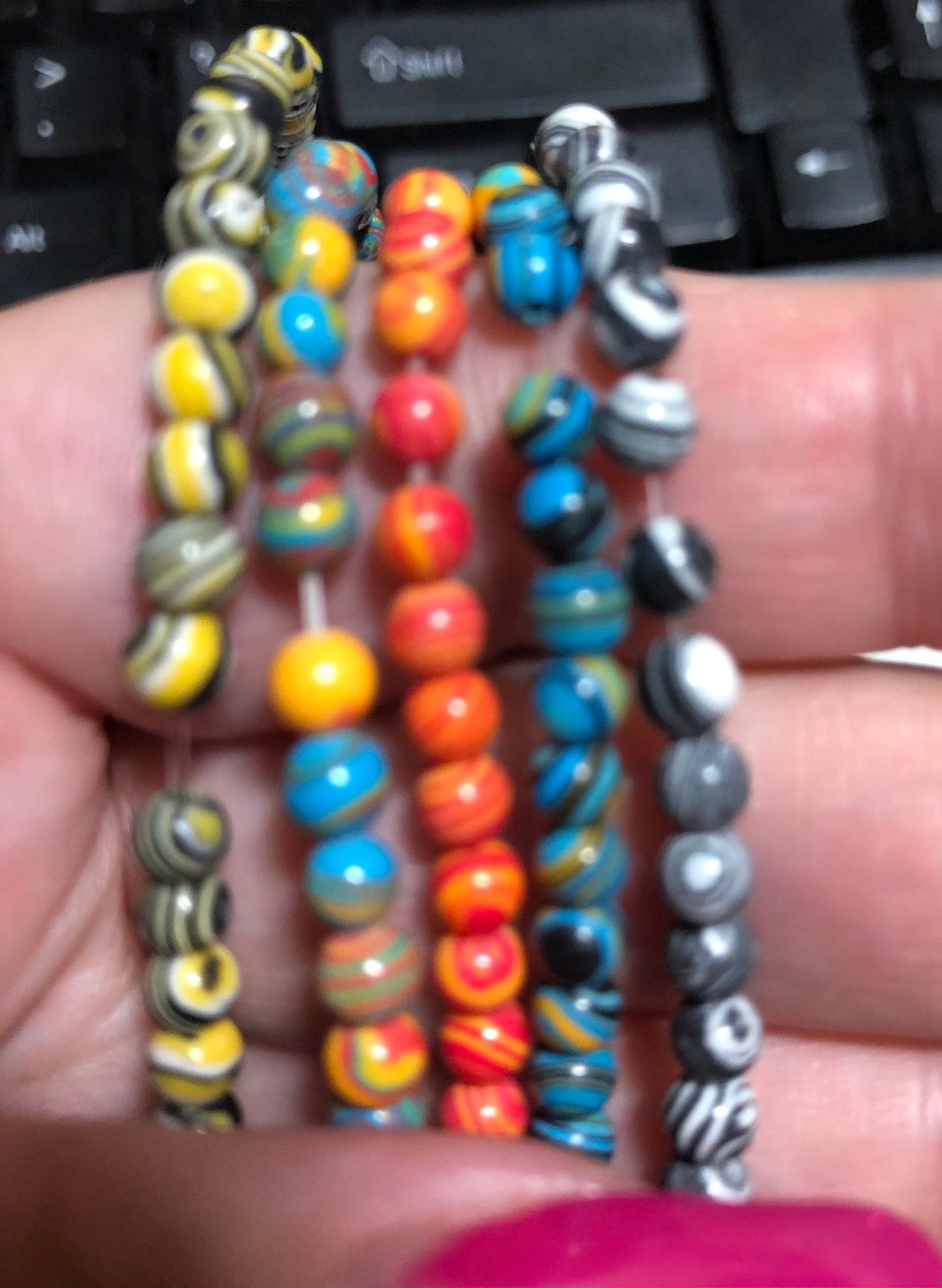 4mm Marble bead strand malachite pick color bead strand 4mm beads full strand Mixed Color Beads fun beads