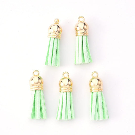 Mint Tassel with gold caps charm tassel  assorted color mix small tassels jewelry tassels keychain assorted colors or pick color listed