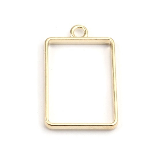 Gold bezel set, pendant charm set, gold plated Open bezel charms, set of 8 styles for resin or clay , DIY resin charms