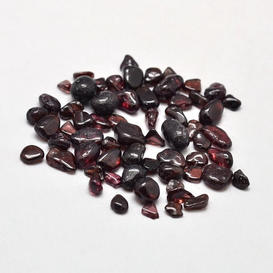 Garnet natural gemstone bead chips, undrilled no hole beads