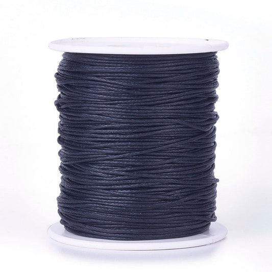 Waxed cotton thread , eco-friendly 1mm waxed cord, 100 yard roll, black