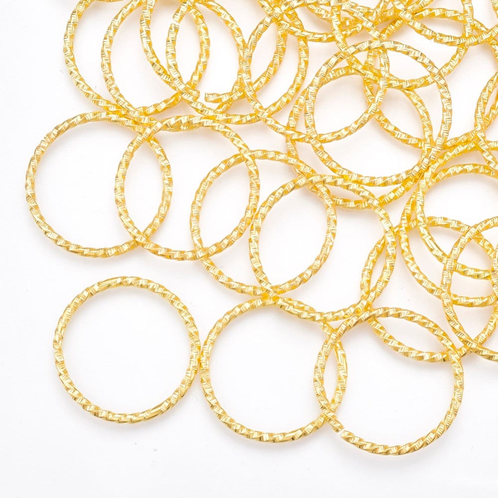 Gold Alloy Linking Rings, Metal Connector for DIY Jewelry Making, Teardrop, Golden, Lead Free 27mm