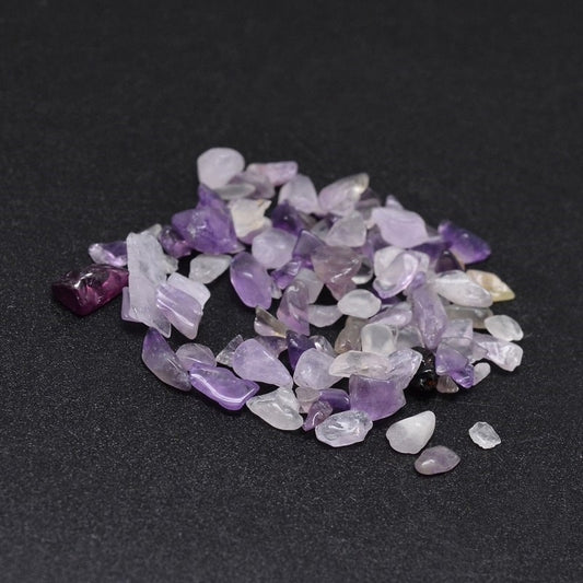 Natural pale amethyst gemstone bead chips, undrilled no hole beads