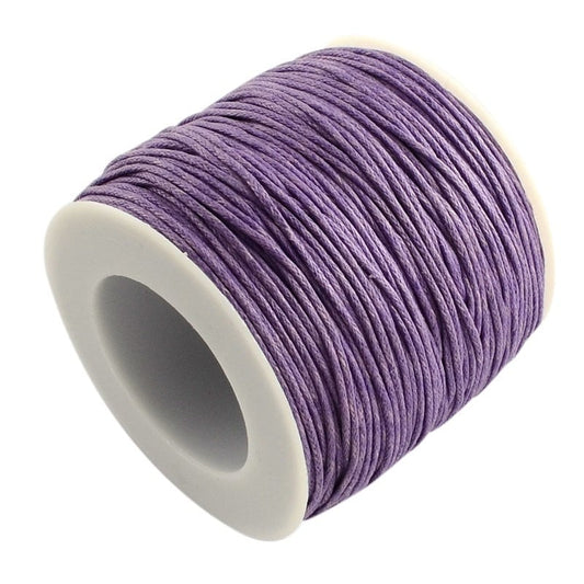 Waxed cotton thread , eco-friendly 1mm waxed cord, 100 yard roll, lilac purple