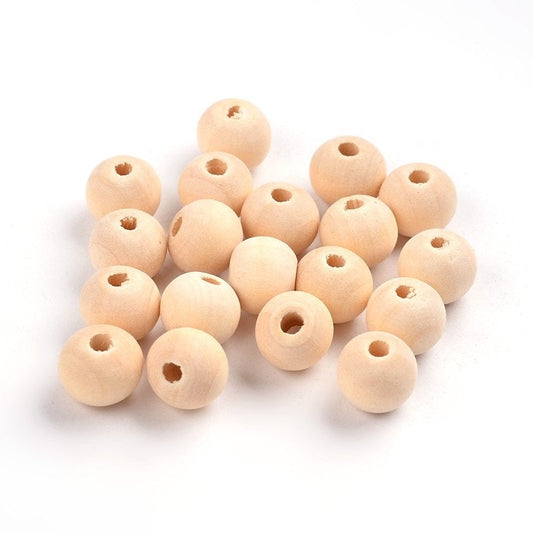 Pale wood beads 10mm gloss finish blonde bead bulk macrame bead lots