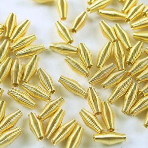 Coil metal spacers, tube spacers, wire long beads, lightweight hollow bead , unique coil spacers, gold bead
